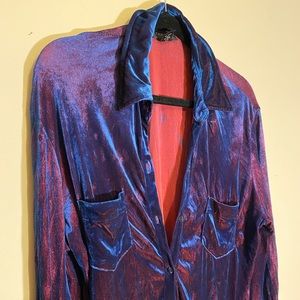 [Express] Crushed Velvet Button Down